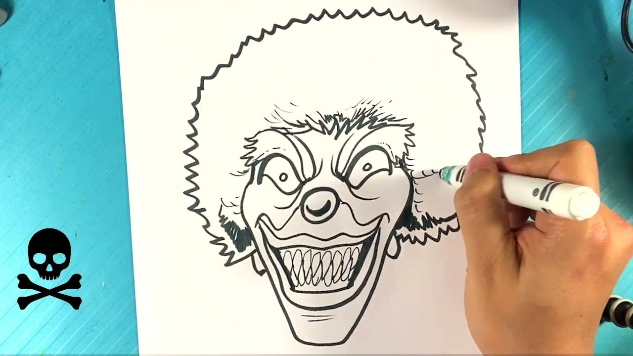 How to draw an Evil Clown (Easy) - YouTube