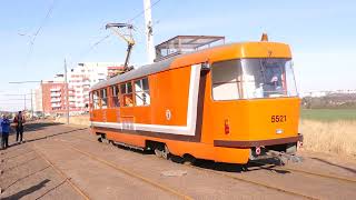 Historicky první jízda tramvaje na trati do Holyně (Měřící vůz 5521) 4.4.2022