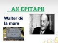 An Epitaph by walter de la mare Explanation