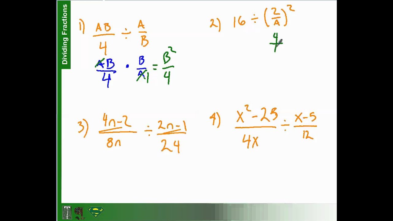 how to divide fractions with polynomials (6-3) part 1 - YouTube