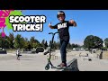 Scooter Skatepark Tricks! First Time!
