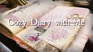 Vintage Art Diary Inspiration 💜✨ Amethyst Theme | Decorating an Art Journal | ASMR No Talking