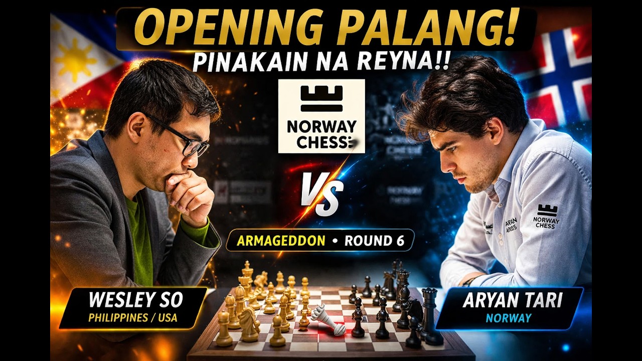 WESLEY SO AMAZING QUEEN SACRIFICE! Wesley So vs Aryan Tari Norway Chess Round 6 Armageddon