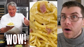 Pro Chef Reacts.. French Chef's AUTHENTIC CARBONARA (Chef JeanPierre)