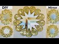 DIY Large Glam Gold Teardrop Mirror Decor | Using Crushed Glass & Tubing | Home Decor | 2021