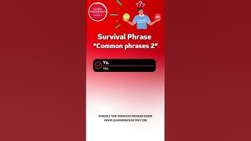 Survival Phrases: Common Phrases 2 (How to say Yes/No in Indonesian) #learnbahasaindonesia