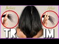 How To- Trim relaxed Hair At Home (RelaxerDay)