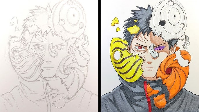 Drawing Anime - Obito Uchiha With Black Dye (@muhaidin)