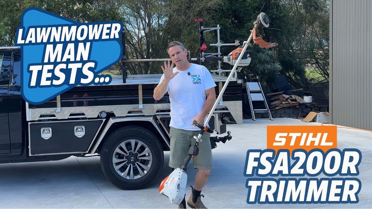 Lawn Mower Man Tests Stihl FSA200 - POWERFUL Battery Line Trimmer