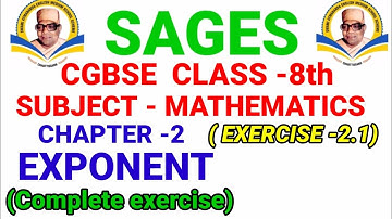 sages 8th maths chapter 2 exercise 2.1 / cgbse 8th math