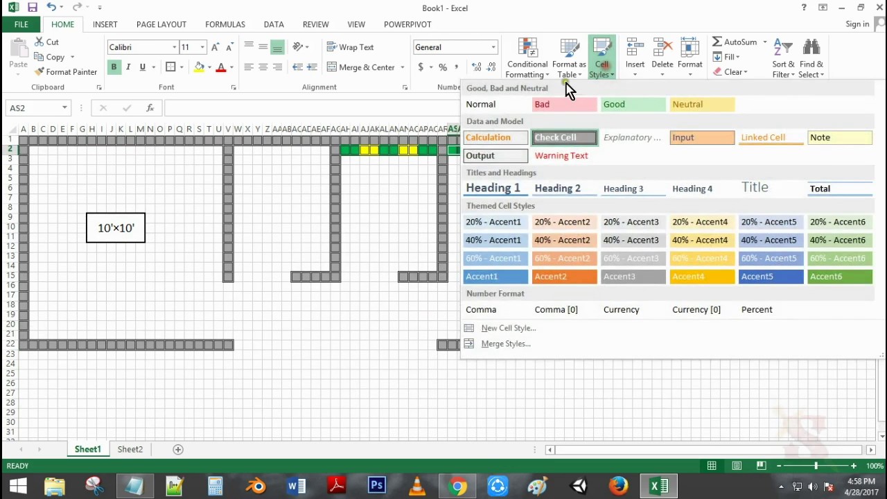 How to make a floor plan in Excel (Bangla Tutorial) - YouTube