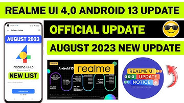 Realme UI 4.0 Android 13 Official Update List | Realme New Update August 2023 | UI 4.0 New Features