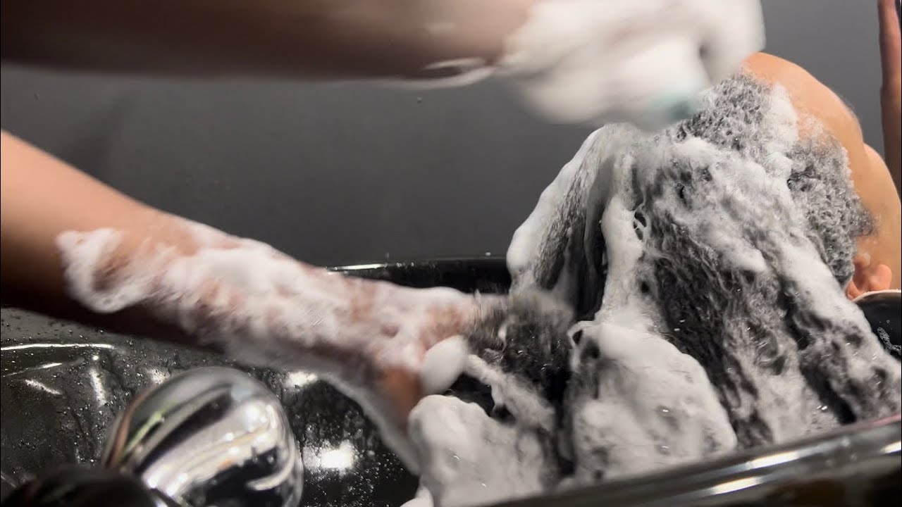 The Most relaxing hair wash…intense scrubbing #asmr #hairwashing 