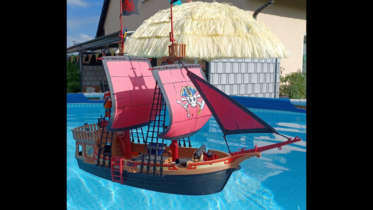 Playmobil Piratenschiff Modell 70411 im Intex Pool / Playmobil Pirates