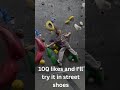 I did a v10 at vertical world! 100 likes and I'll try it in street shoes. #bouldering #rockclimbing