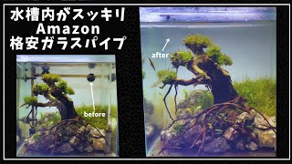 小型水槽内をスッキリ格安ガラスパイプ紹介　＃アクアリウム　＃水草レイアウト水槽