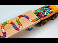 Marble Run Race ☆ HABA Slope & Retro Makita Truck, Excavator, Garbage Truck, Dump Truck, Ambulances