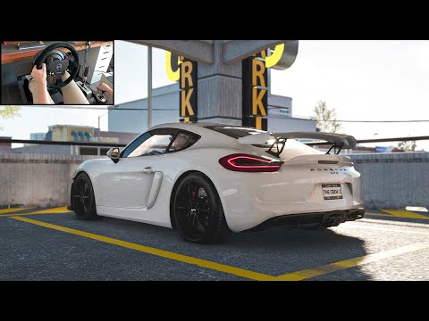 Porsche Cayman GT4 | Realistic driving + REFUEL STOP | The Crew 2 (Steering wheel Gameplay)