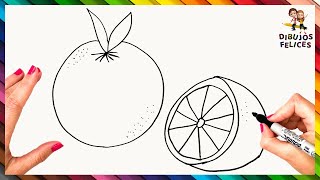 Cómo Dibujar Una Naranja Paso A Paso  Dibujo De Naranja