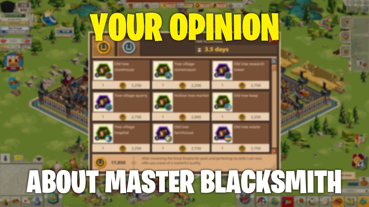 Blacksmith Changes + Share YOUR OPINION (Poll link in description) Goodgame Empire YouTube