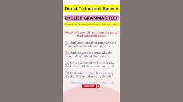 How to Change Direct Speech to Indirect Speech in English | Learn with Quiz Questions and Answers