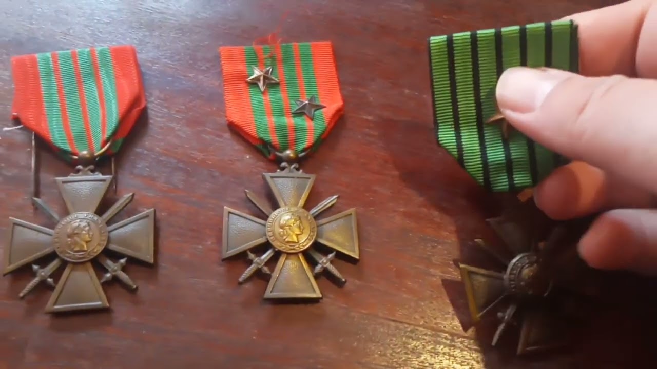 A collection of French Croix de Guerre.