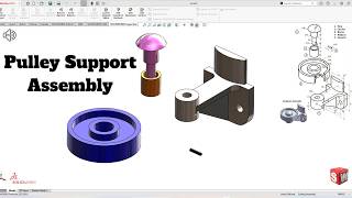 Pulley Support Assembly SolidWorks Tutorial! SolidWorks