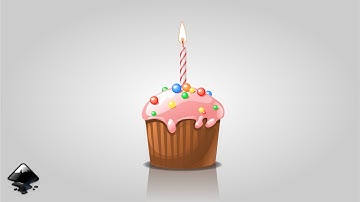 Birthday cupcake in Inkscape
