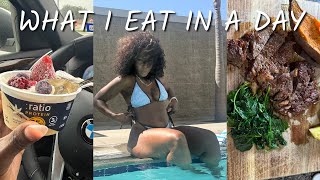 what i eat in a day, simple balanced high protein meals for fat loss.