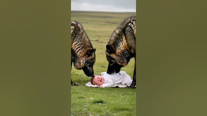 Two wolves guard an abandoned baby | All things have spirits