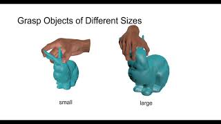 realtime hand-object interaction using learned grasp space for virtual environments