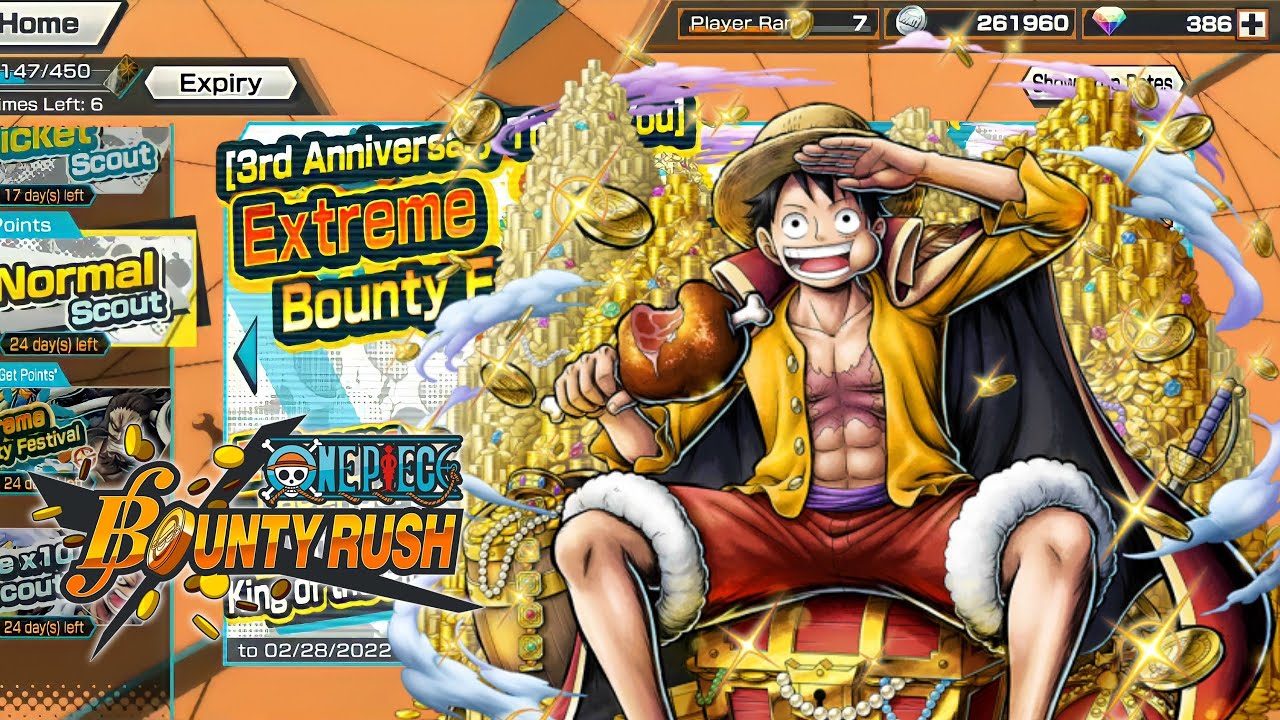 Gacha Extreme Legendary King Of The Pirates Monkey D Luffy 385 Rainbow One Piece Bounty Rush Youtube