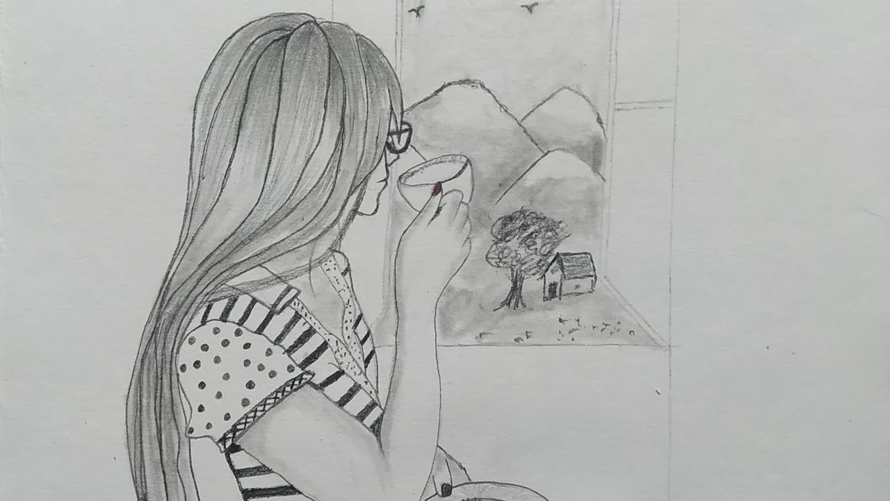 Easy Drawing, tutorial for beginners step by step, how to draw girl.. YouTube