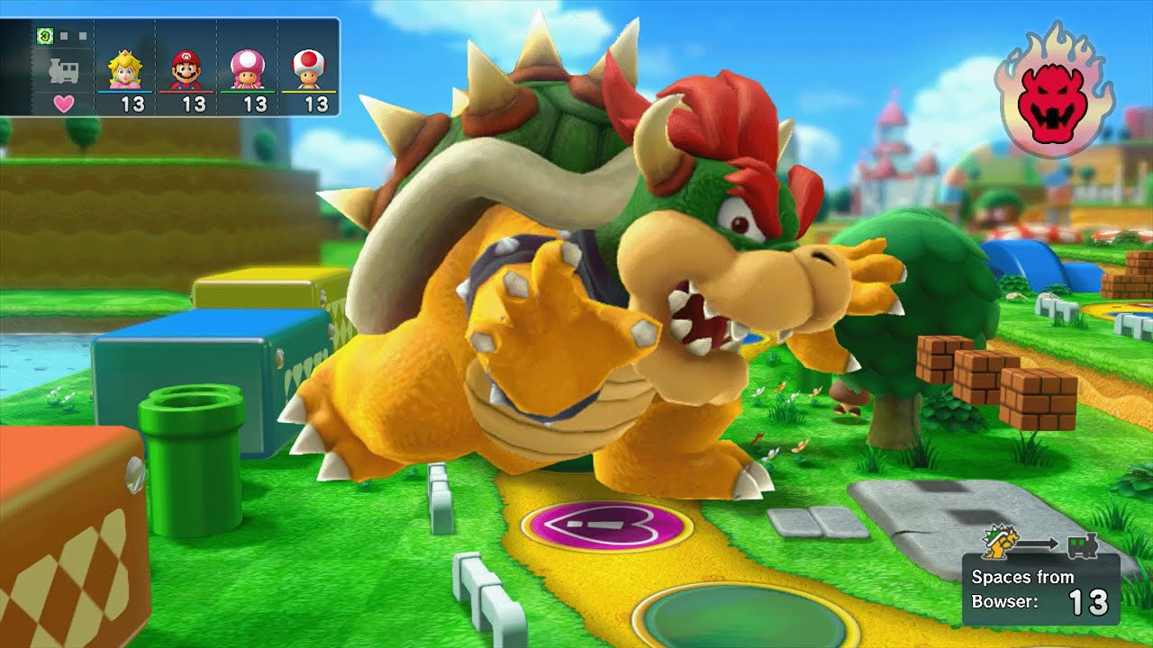 Mario Party 10 - Peach vs Mario vs Toad vs Toadette vs Bowser - Mushroom Park