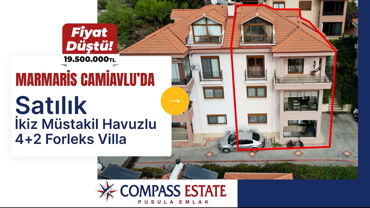 MARMARİS CAMİAVLU MEVKİİNDE SATILIK İKİZ MÜSTAKİL HAVUZLU VİLLA