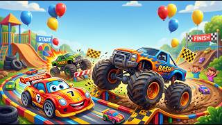Mega Toy Cars Movie! 🏎️💥 Big Monster Trucks, Giant Water Park & Slime Volcano Cartoon for Kids screenshot 1