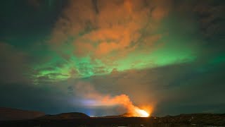 Auroras and volcano light up the Icelandic sky | AFP