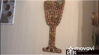 ЭКО поделка из винных пробок для дачной беседки.