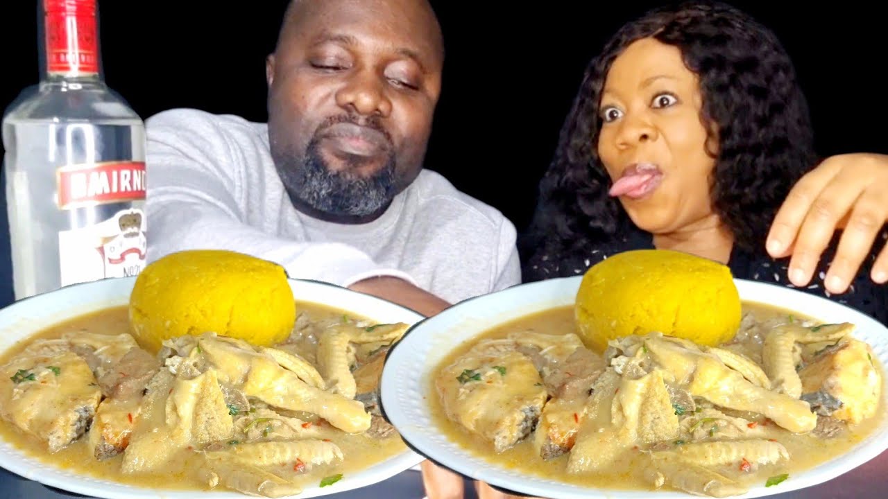 Мой муж напился, приняв это сложное испытание | Африканская кухня: мукбанг и суп нсала с фуфу