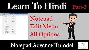 How to Notepad Edit Menu All Options Cover in Hindi ।।Cut,Copy Paste।। #NotepadTutorial #aklearnmore