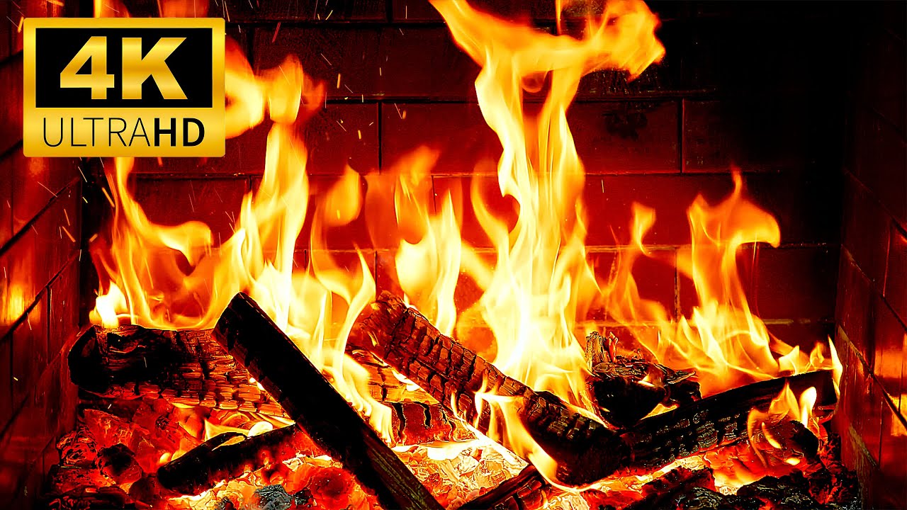 🔥 4K Ultra Realistic Fireplace - Realistic Crackling Sound | Vivid Images on TV