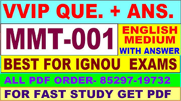 MMT 001 important questions with answer in English | mmt 001 Previous Year Question Paper