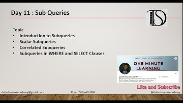 Day 11: SQL Subqueries Explained: Power Up Your Queries with Nested Selects! | #learnwithdsa