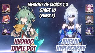 Huohuo x Kafka DoT & Jingliu Hypercarry Memory of Chaos Stage 10 (3 Stars) | Honkai Star Rail