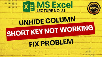 column unhide short key not working | column unhide shortcut in Excel not working | in Hindi/Urdu