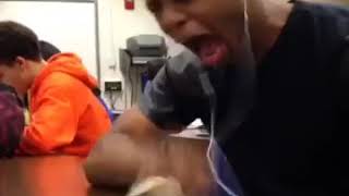 Black guy crying to music