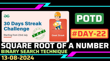 Square root of a number | Problem of the Day | GeeksforGeeks | gfg potd | 30 Days POTD Challenge