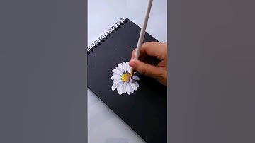 White daisy flower painting process #youtubeshorts #flower