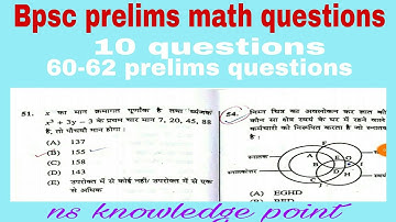 Bpsc prelims|bpsc prelims math|how to solve maths in 63rd preliminary|60-62 analysis|