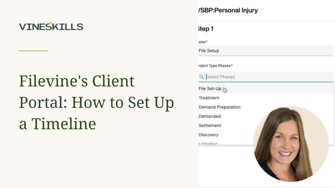 Filevine's Client Portal: How to Set Up a Timeline - YouTube
